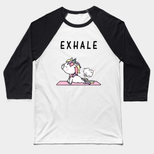 Exhale Chibi Cute Unicorn Fart Baseball T-Shirt